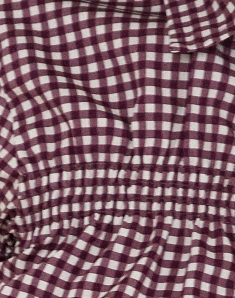 Ulsan - Chemise cintrée, vichy miniature, vin