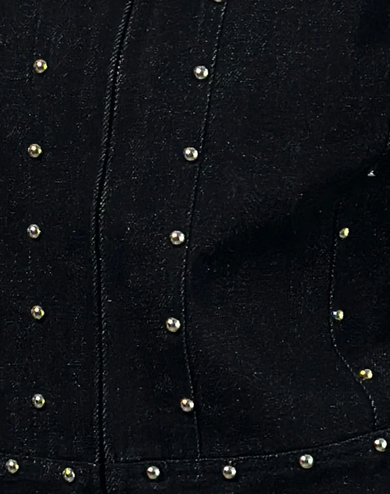 Veste Ronira Chambray Studs en noir