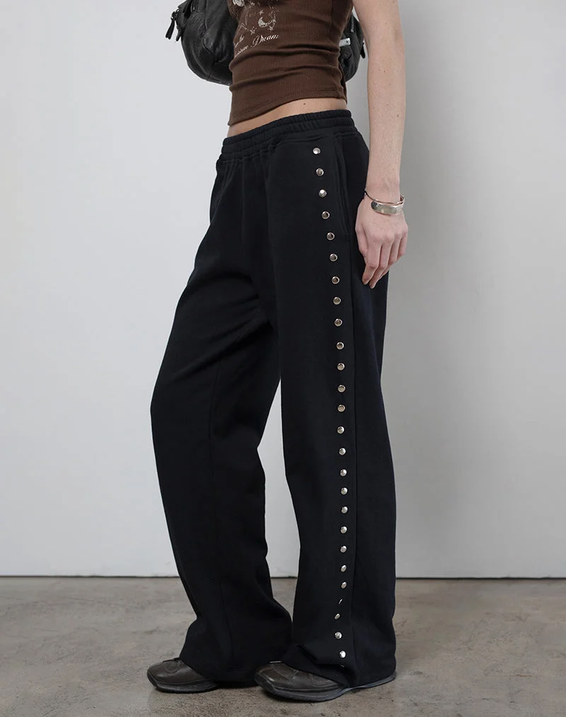 Pantalon de jogging ample Lark en noir avec clous