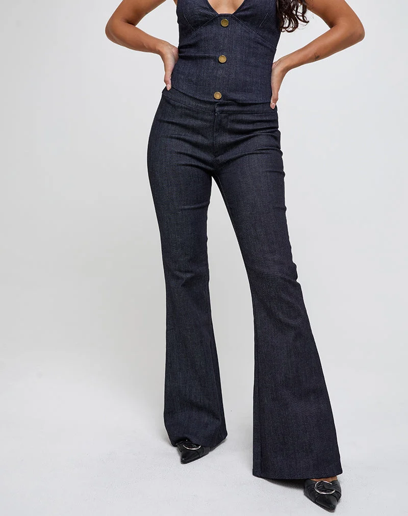 Pantalon Malvinas en denim foncé indigo