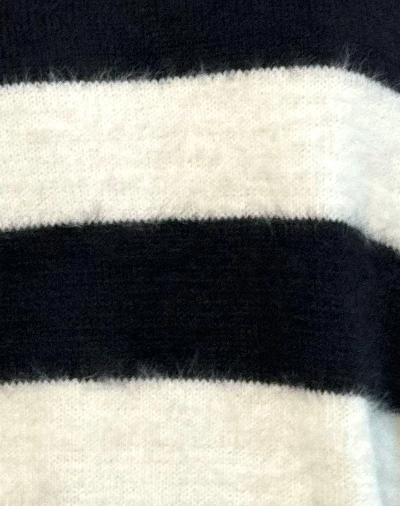 Pull Daya à rayures ivoire et noires