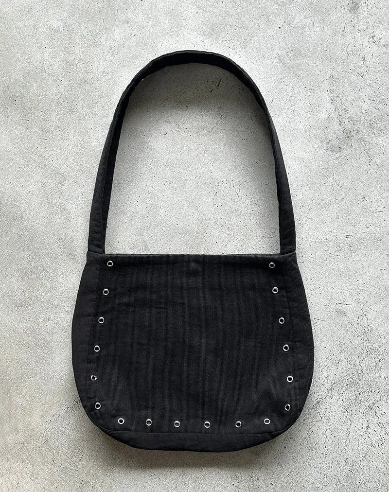 Sac à œillets Gundar en Babycord noir