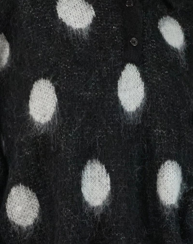 Chandail surdimensionné Tamika en polka noir