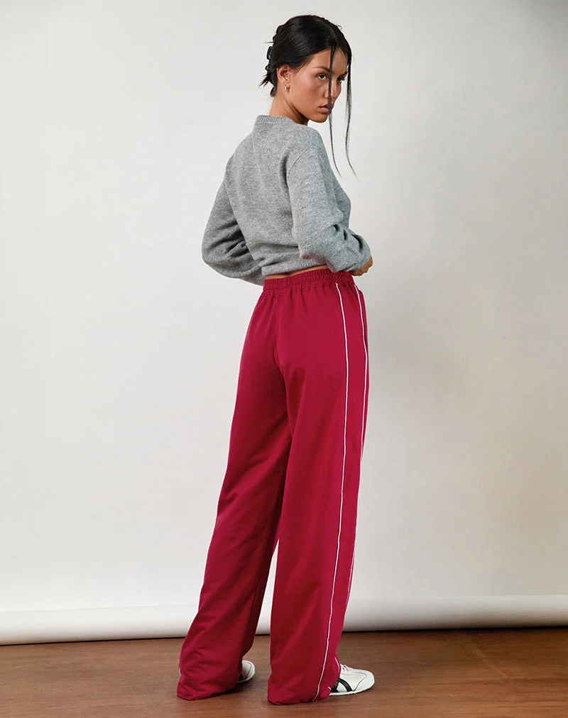 Pantalon de jogging Benton en rouge adrénaline avec bordure violette