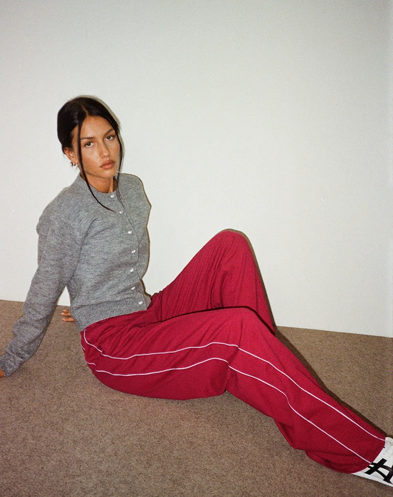 Pantalon de jogging Benton en rouge adrénaline avec bordure violette