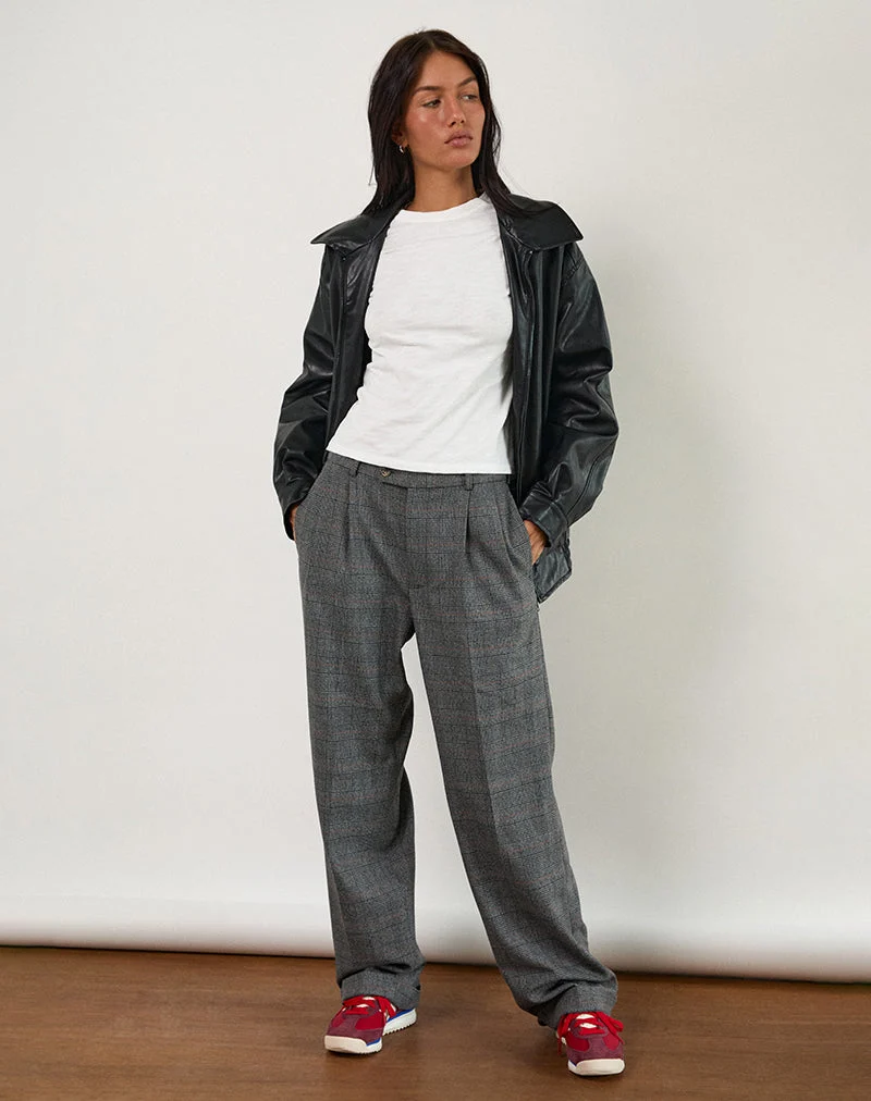 Pantalon Brayden à carreaux gris de tailleur