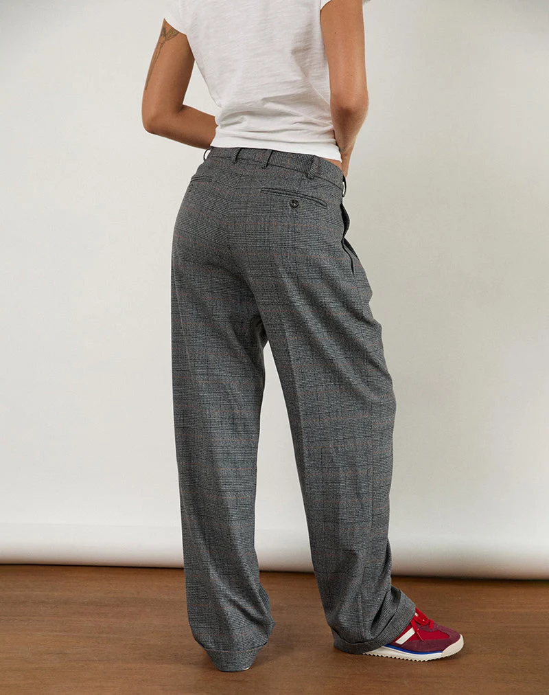 Pantalon Brayden à carreaux gris de tailleur