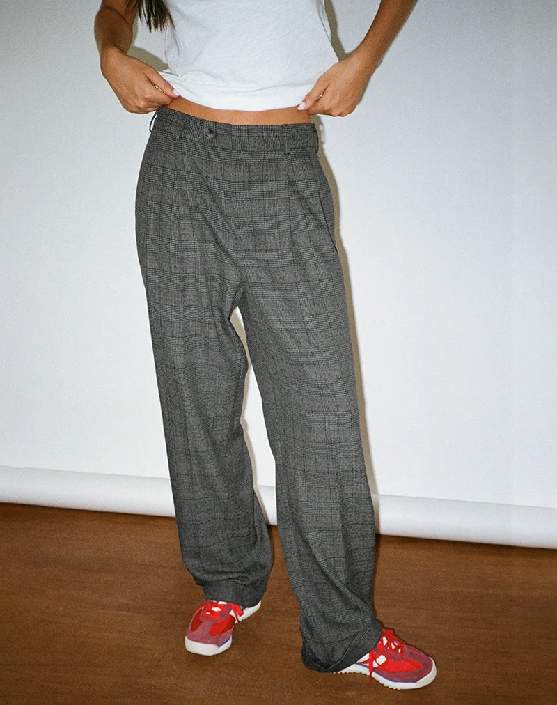 Pantalon Brayden à carreaux gris de tailleur