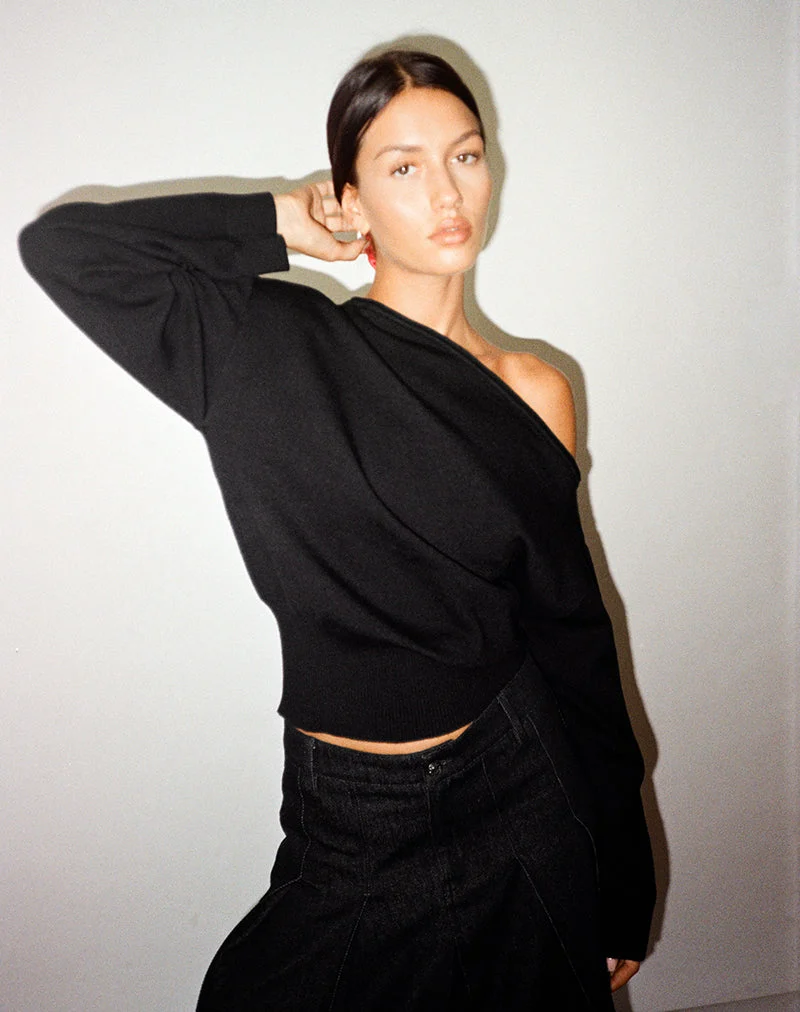 Pull Jalira Asymmetric Cinch en noir