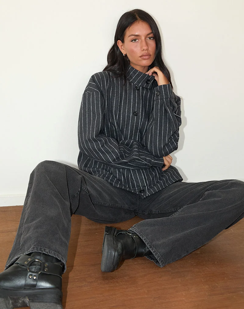 Veste Lastika à rayures anthracite