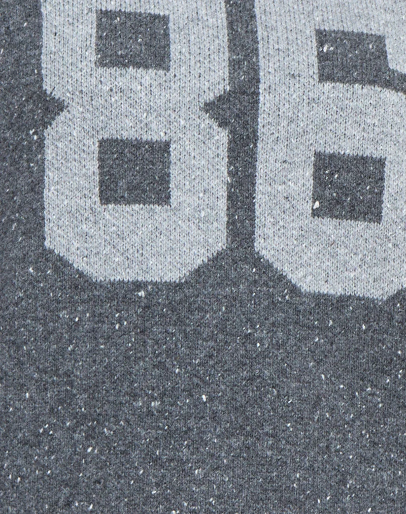 Pull Namari en tricot gris avec motif 86