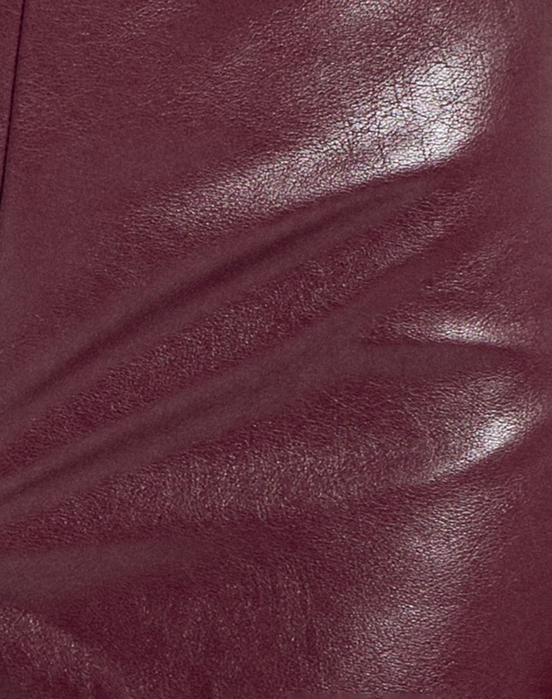 Sanne Hot Pants en PU Burgundy