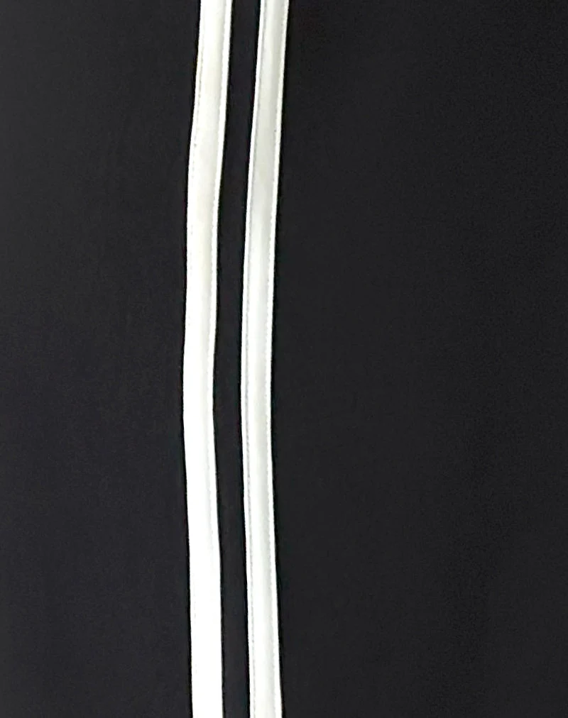 Benno Shorts in Black with White Side Stripe (Short Benno en noir avec rayures latérales blanches)