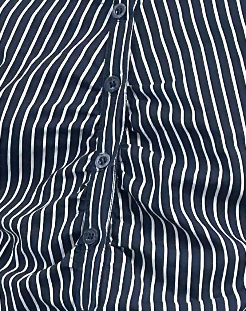 Tarsi - Chemise cintrée à rayures monochromes - Marine