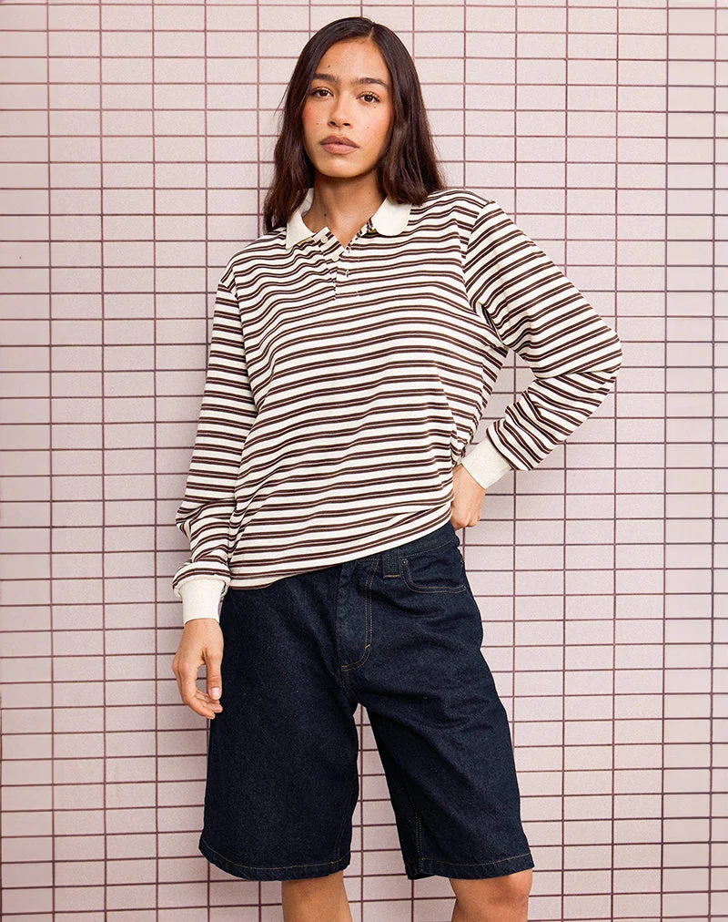 Short skater en jean taille basse, couleur indigo