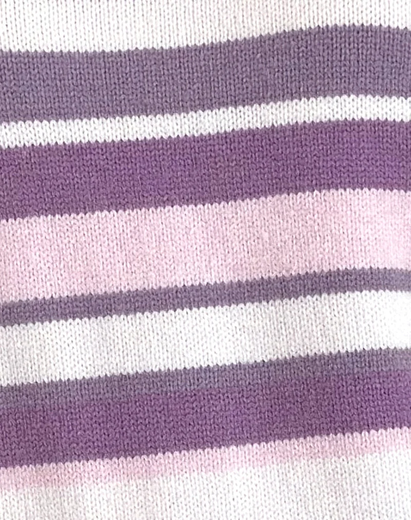 Pull Carmine à rayures rose tendre et violet mauve