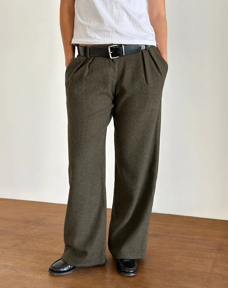 Pantalon de tailleur Nailaka, taupe foncé