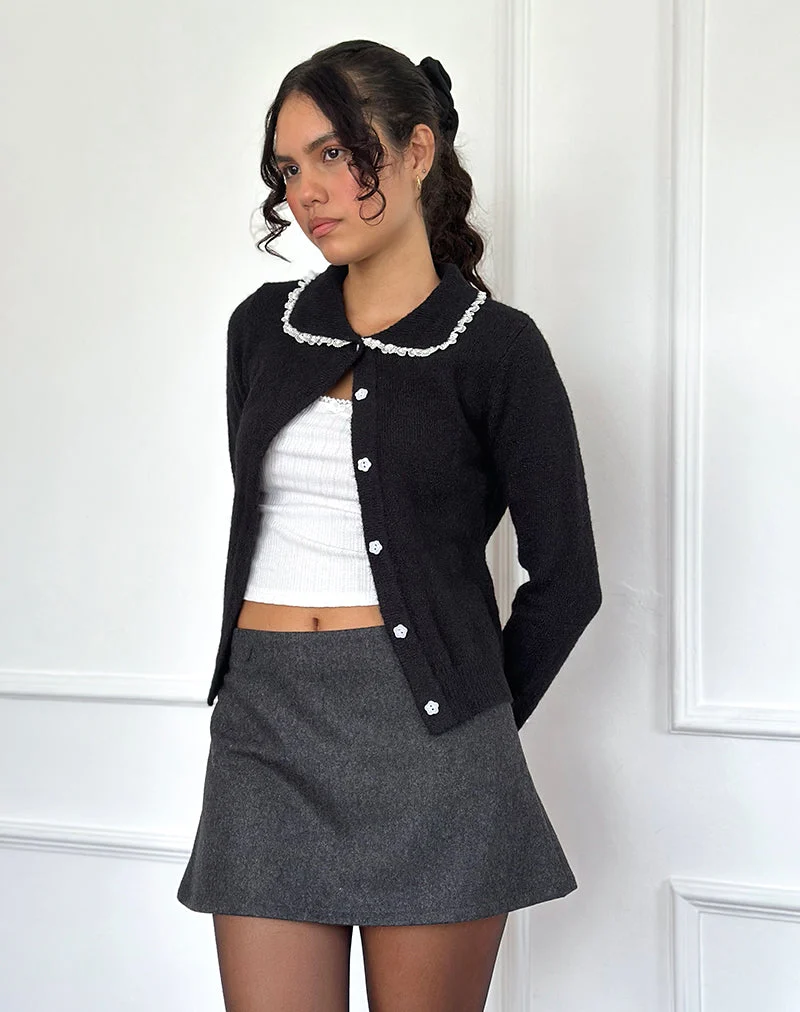 Mini jupe Iniya Aline, gris foncé