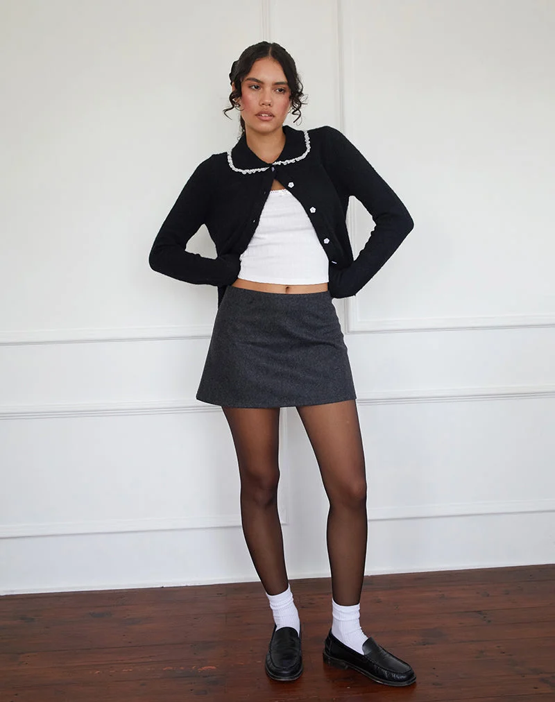 Mini jupe Iniya Aline, gris foncé