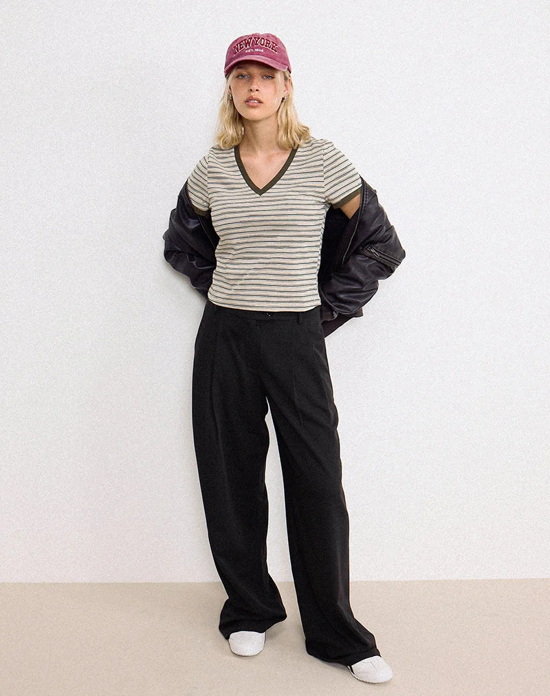 Pantalon large surdimensionné Sakira en noir