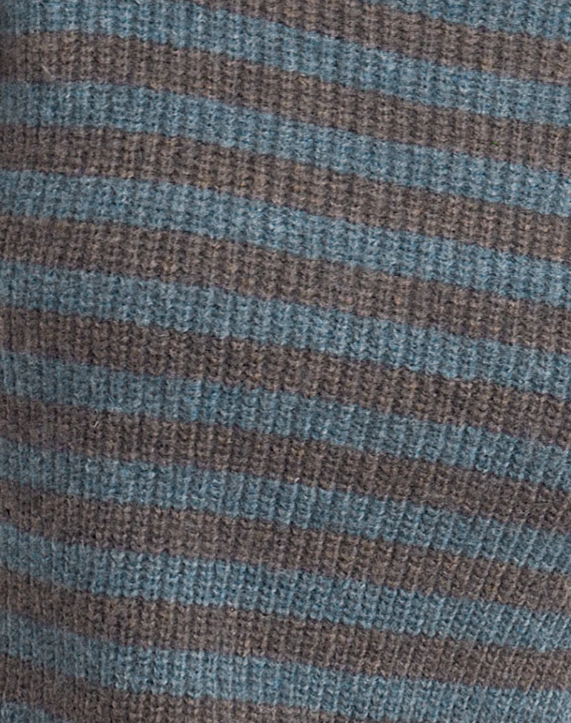 Pull Orvala à rayures ardoise et marron