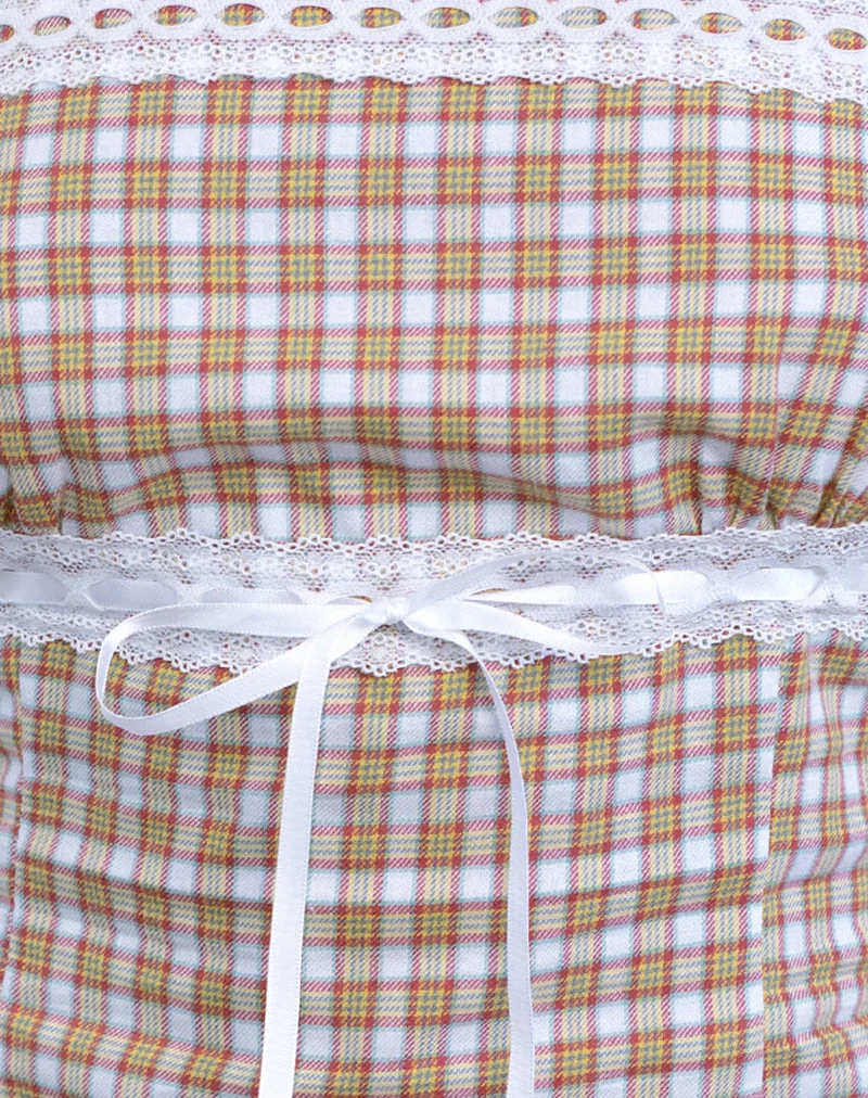Kaita Cami Top in Red and Yellow (rouge et jaune)