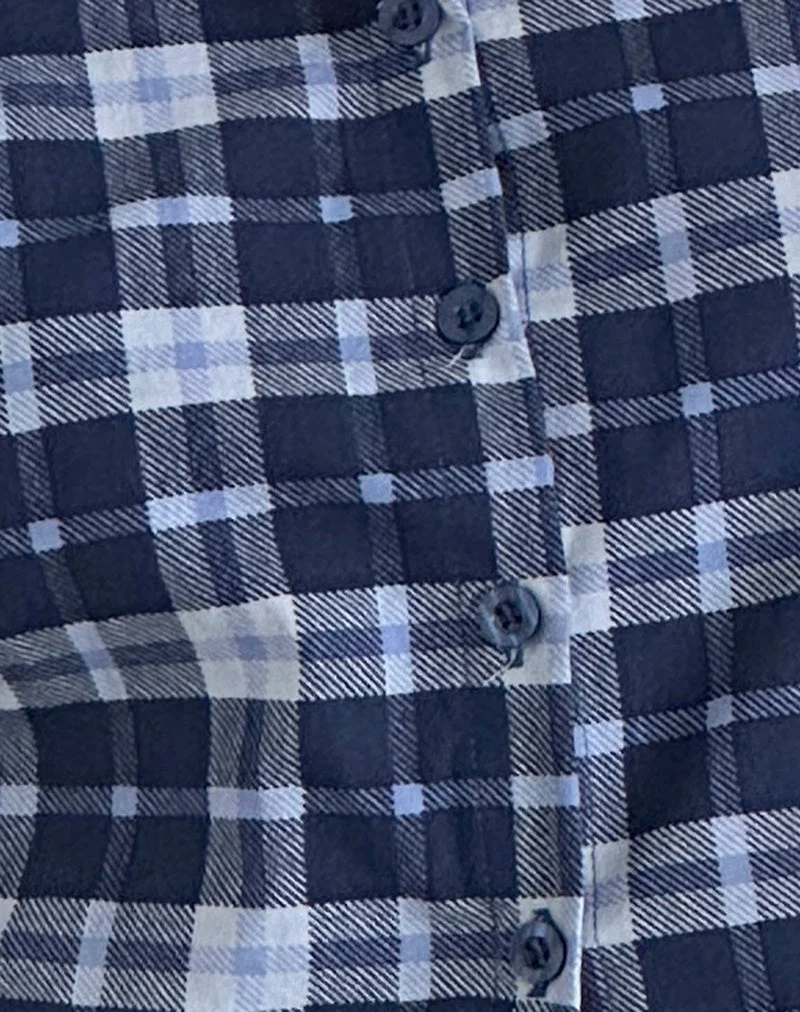 Chemise Wilman, tissu écossais, bleu foncé