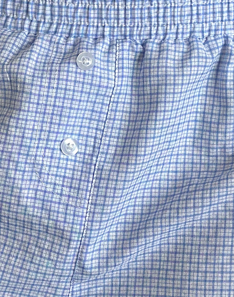 Short Voir en popeline vichy bleu et blanc