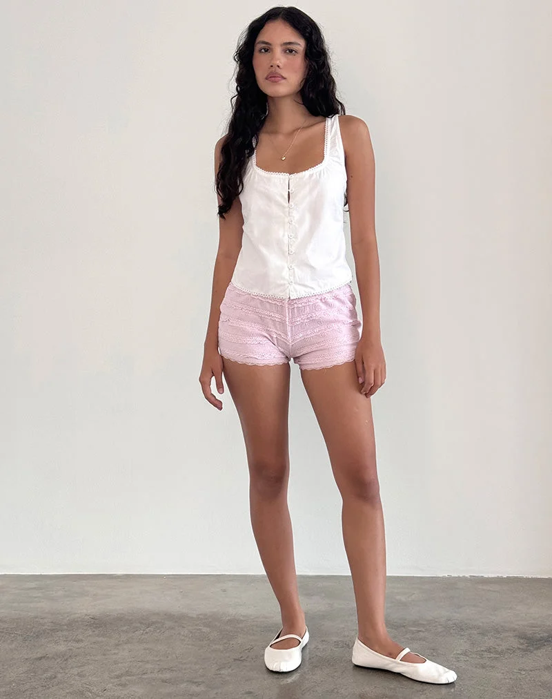 Top Fawn en popeline blanche
