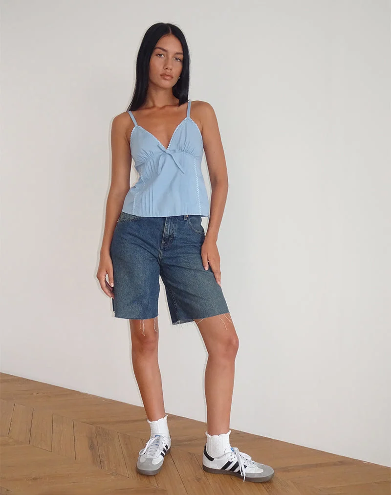 Jepuni Cami Top, Nantucket Blue Poplin