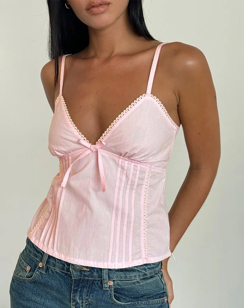 Jepuni Cami Top in Light Pink Poplin