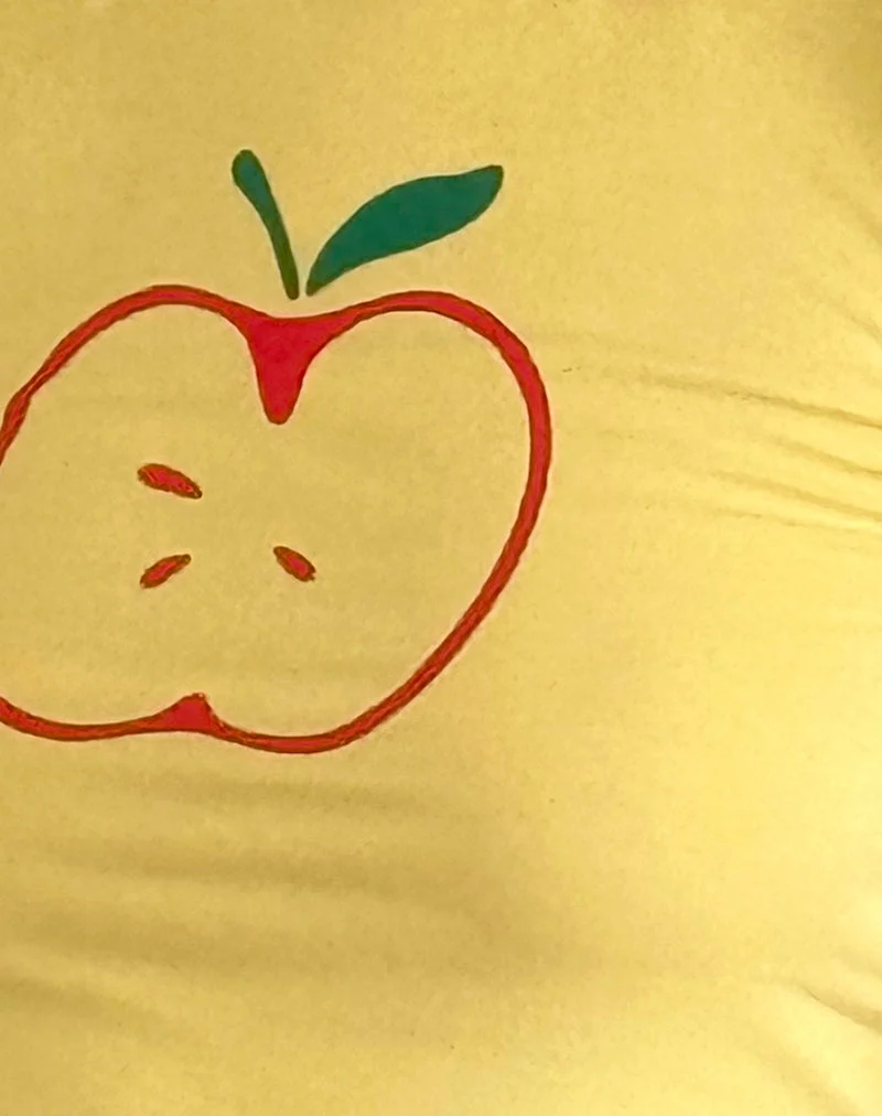 Salida Top in Yellow with Apple Motif