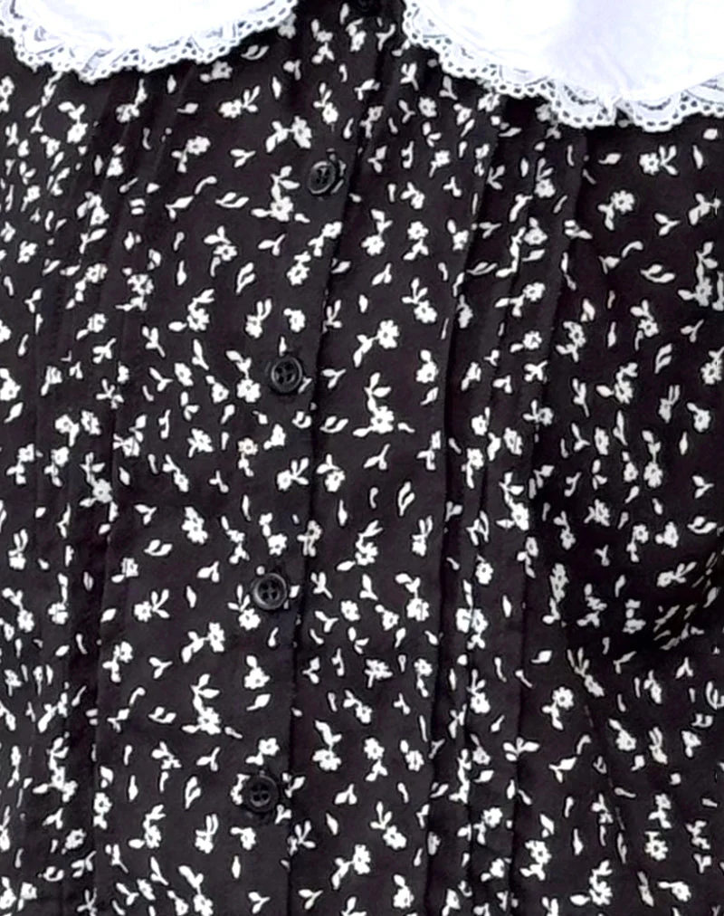 Chemisier Jisoya, noir Ditsy Romance