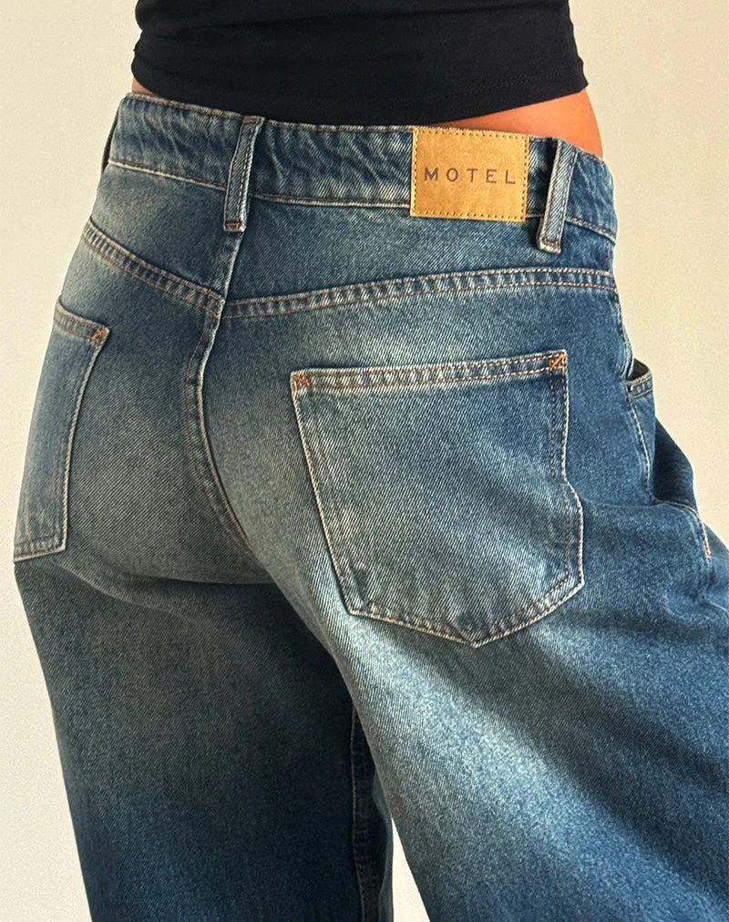 Jean à taille basse extra-large Roomy en Dark Vintage