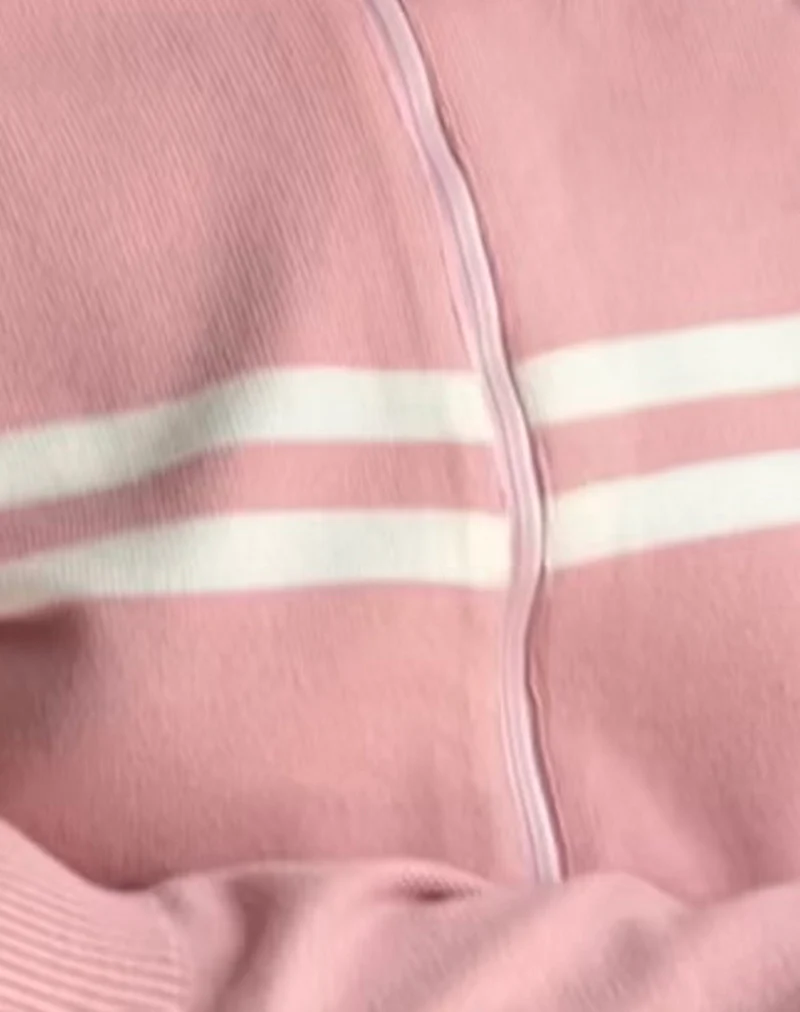 Talisa Sporty Zip Through Jacket in Knit Pink (Veste zippée sportive en tricot rose)