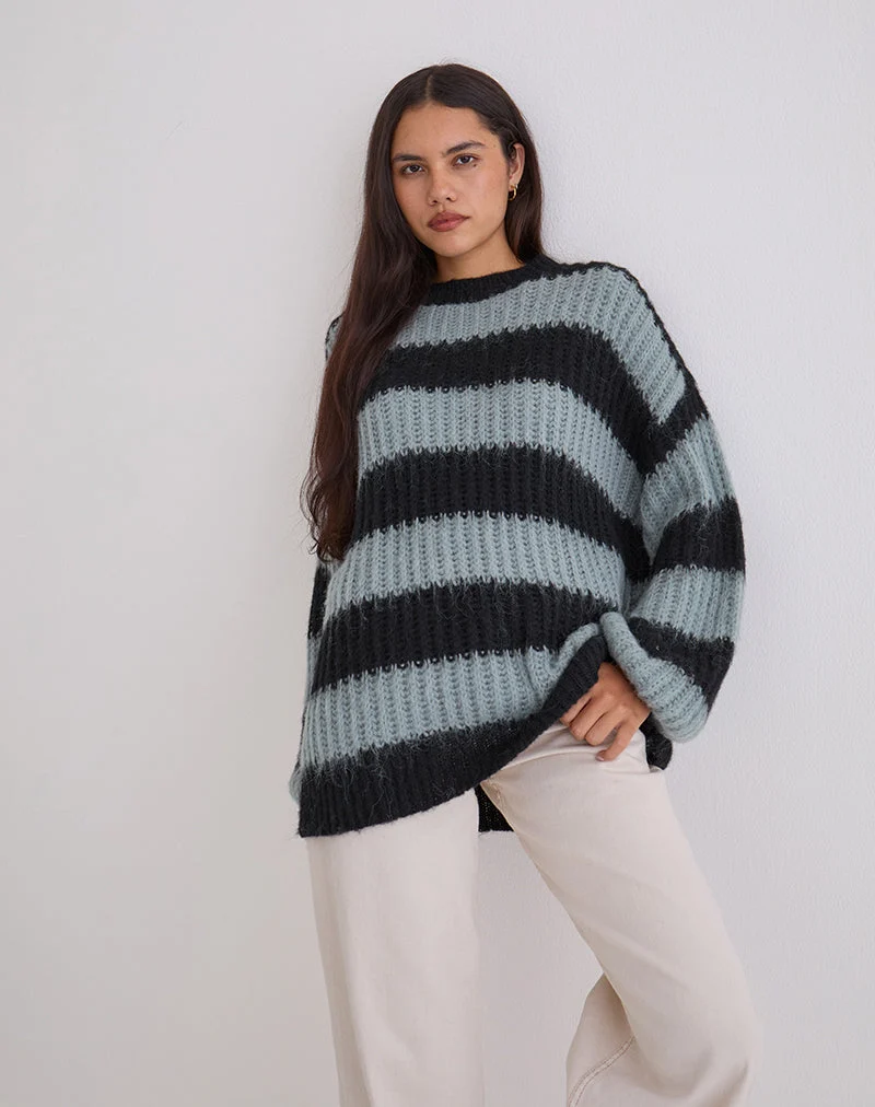 Pull Daren à rayures grises et anthracite