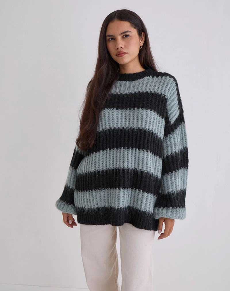 Pull Daren à rayures grises et anthracite