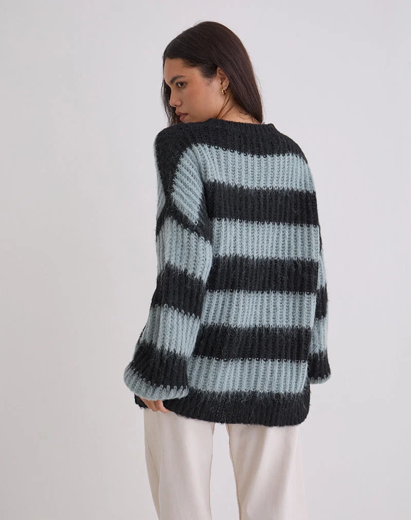 Pull Daren à rayures grises et anthracite