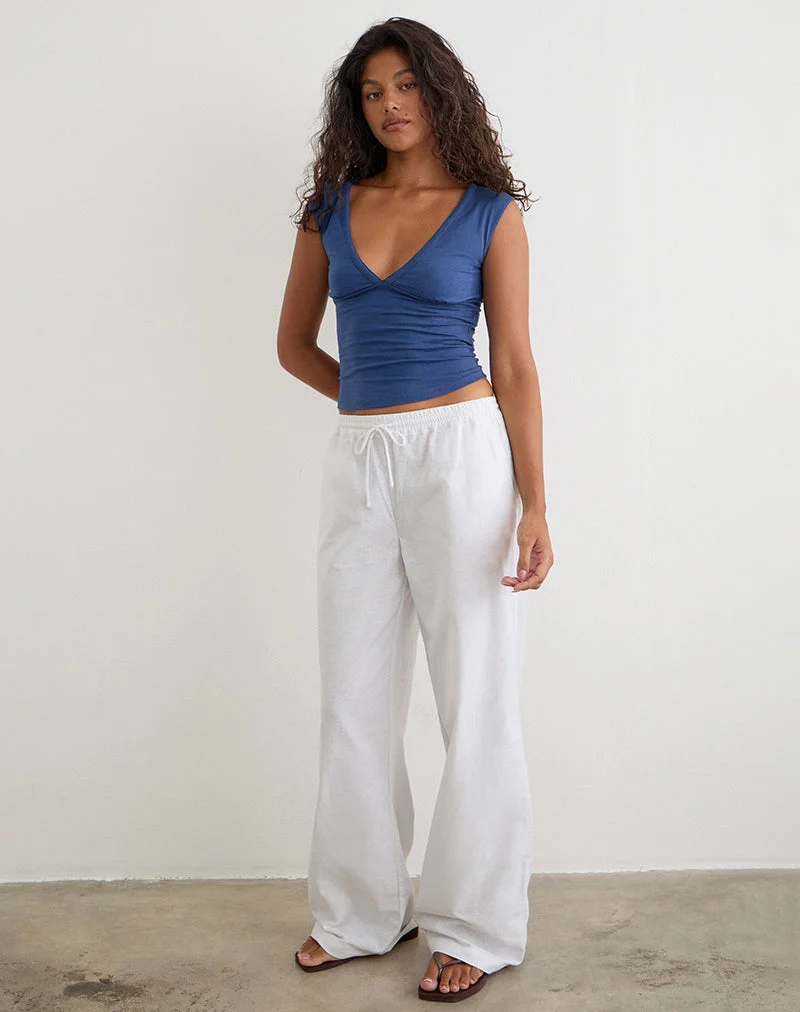 Pantalon large Wasic en blanc
