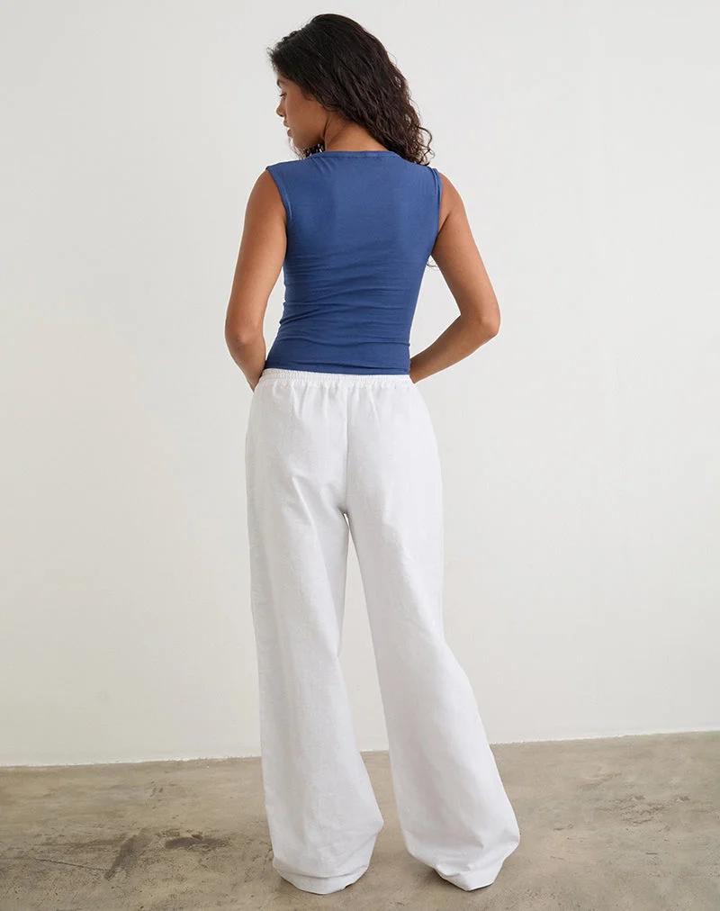 Pantalon large Wasic en blanc