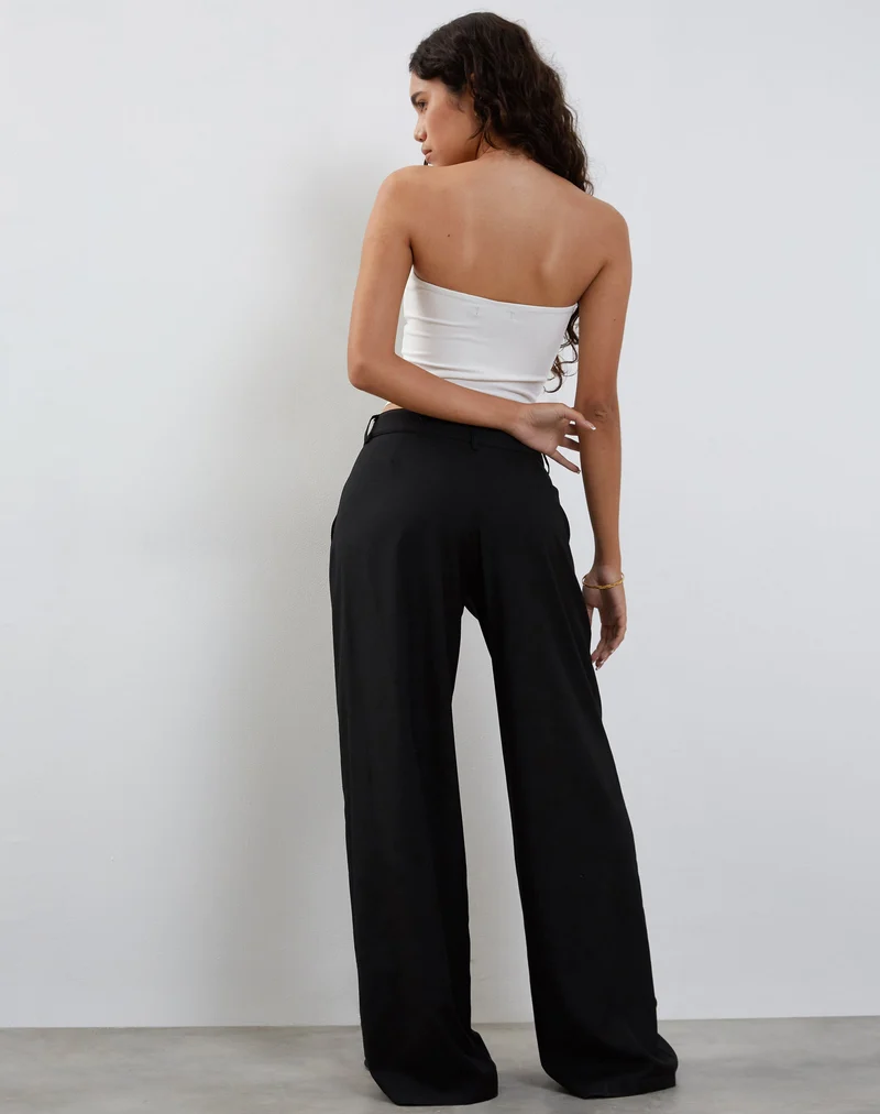 Salisu Wide Leg Trouser in Tailoring Black (pantalon à jambes larges)