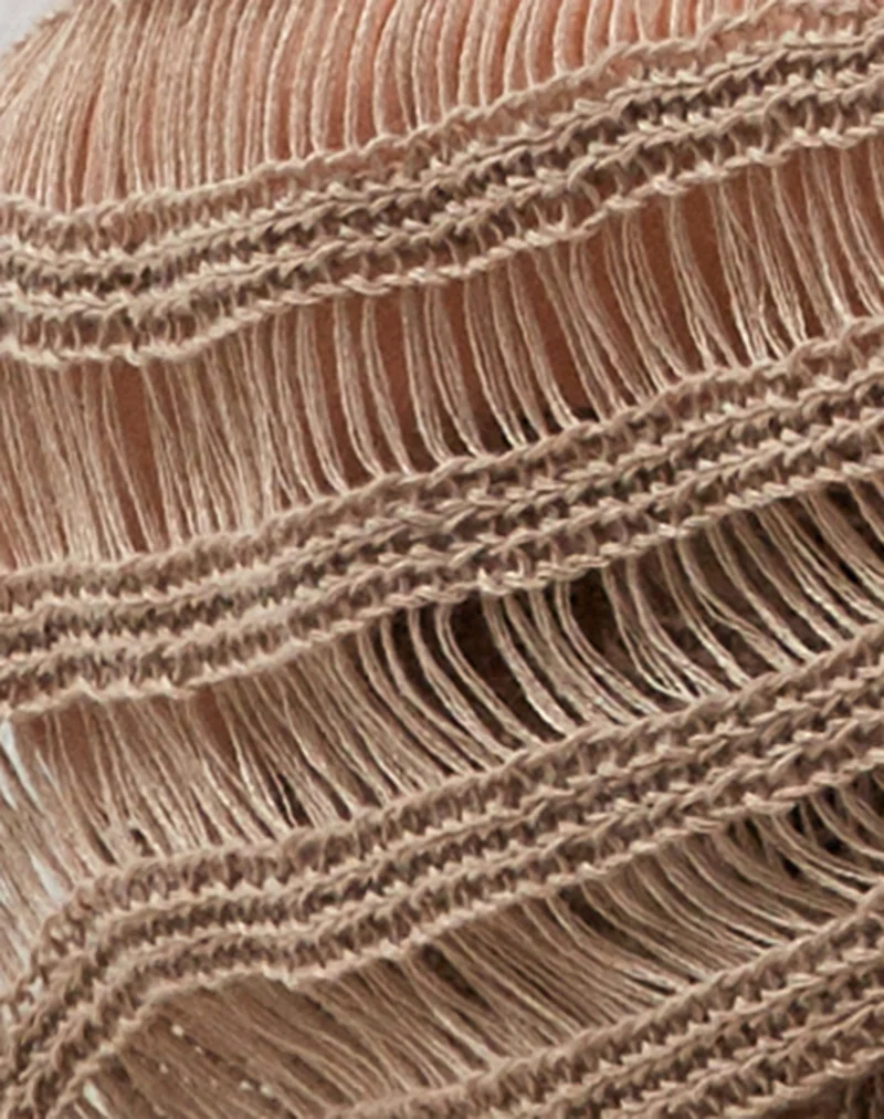 Cache-nez en tricot Mika, taupe désert
