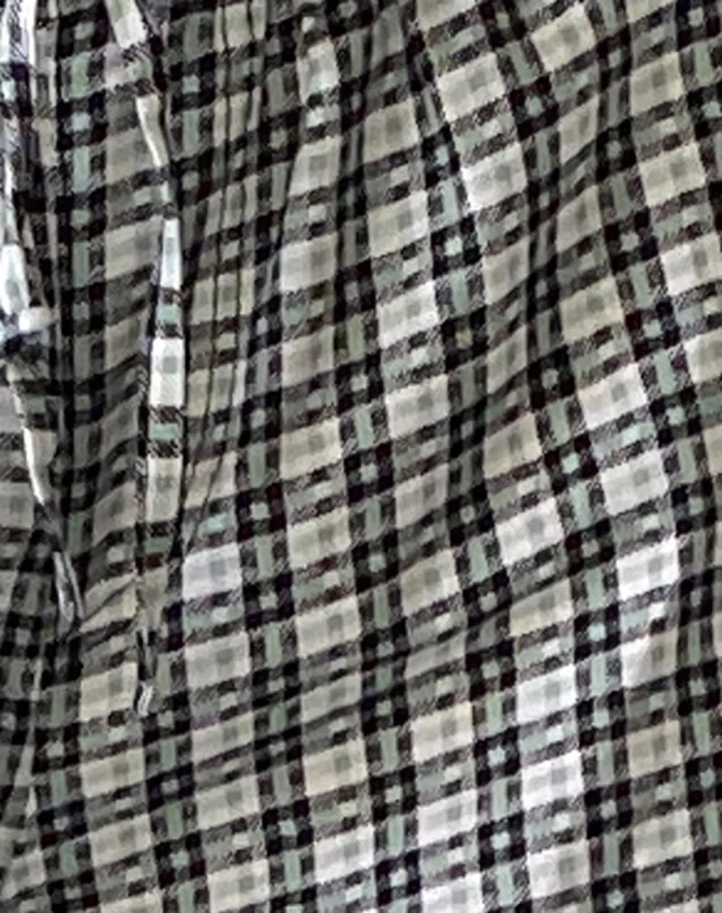 Pantalon à jambes larges Lirura, à carreaux brandebourgs