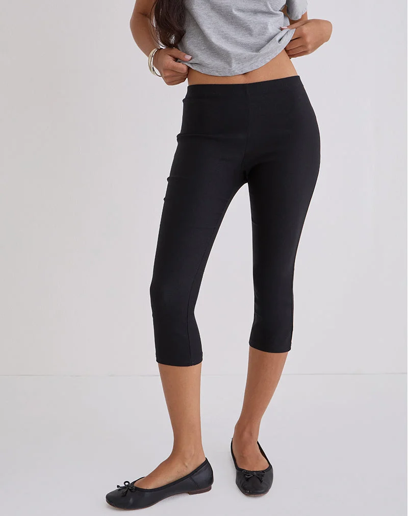 Asla - Pantalon capri court en tailleur extensible - Noir