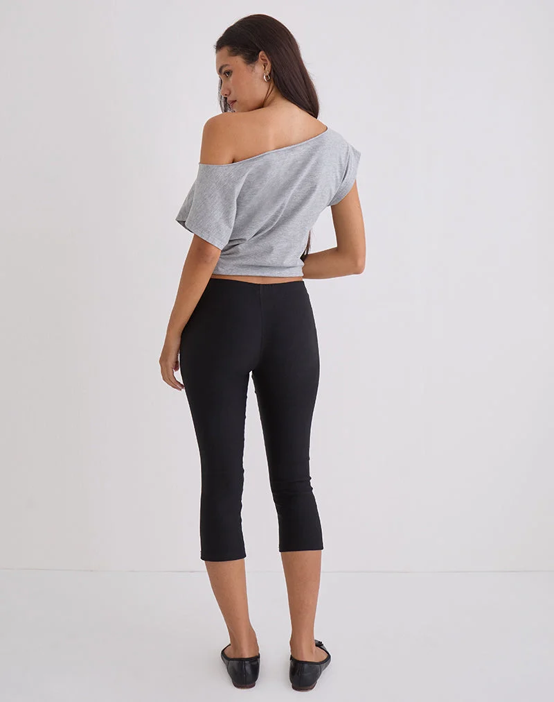 Asla - Pantalon capri court en tailleur extensible - Noir