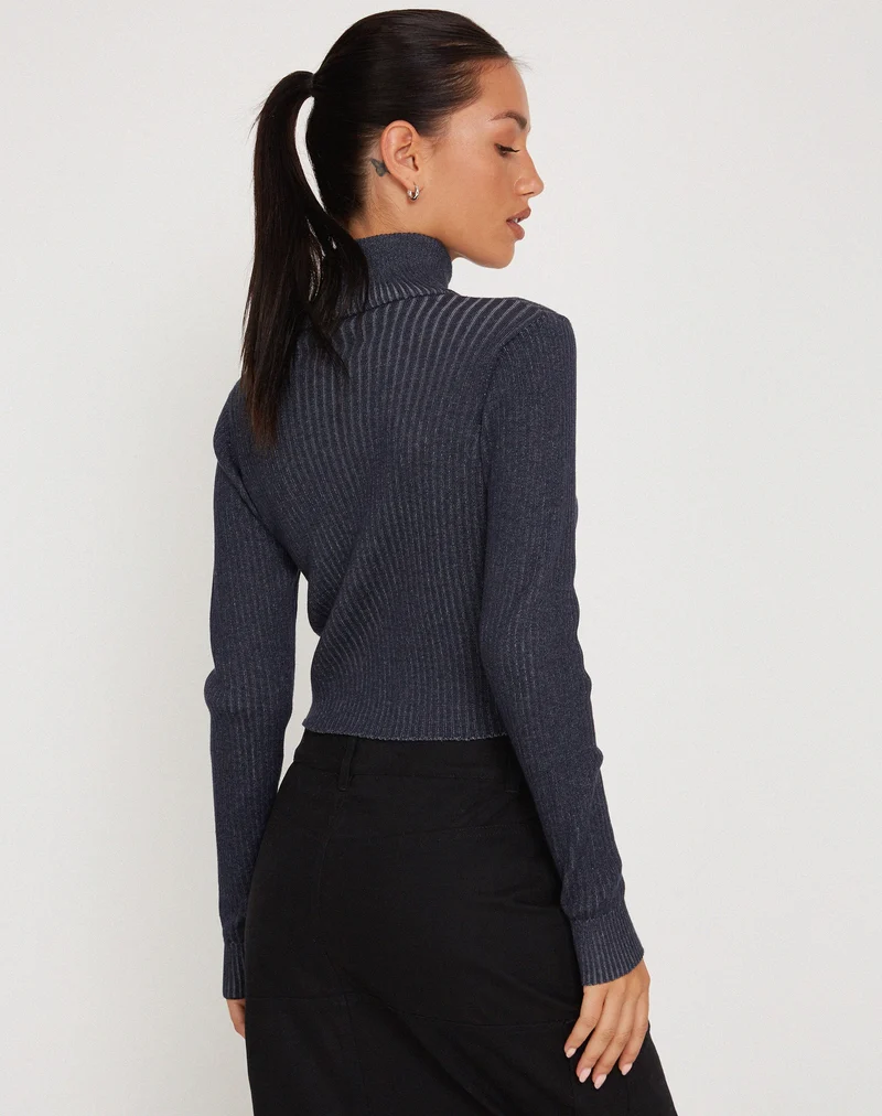 Pull court Tuzifa en bleu marine