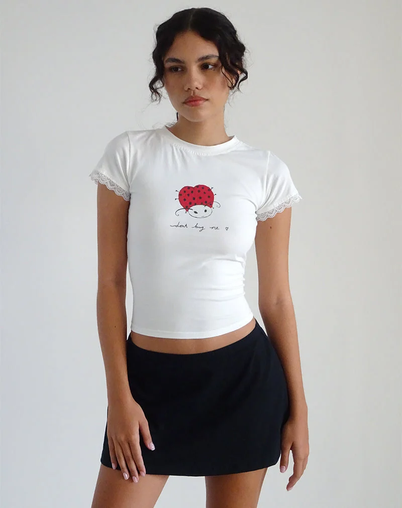 T-shirt Izzy Baby en blanc cassé 'Dont Bug Me' (Ne m'embêtez pas)