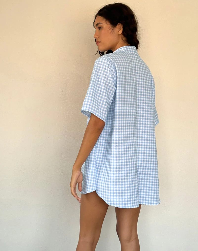 Smith Oversized Shirt, vichy bleu