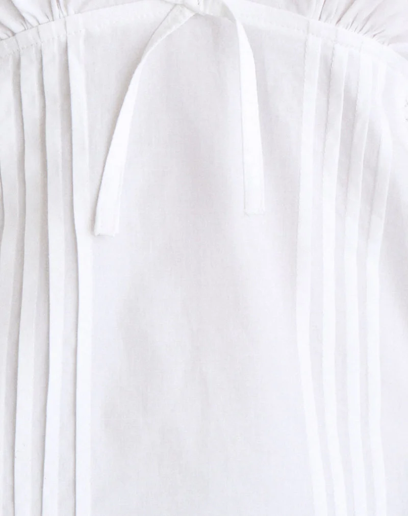 Jepuni Cami Top in White Poplin
