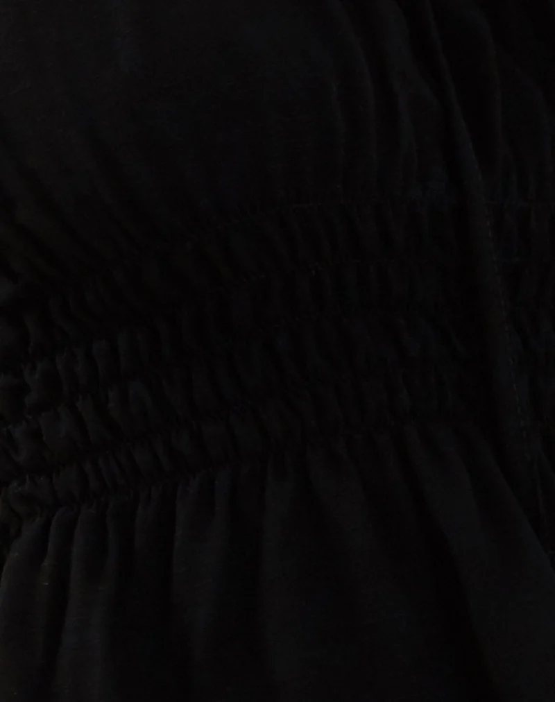 Lyncia Tie Front Cami Top in Black